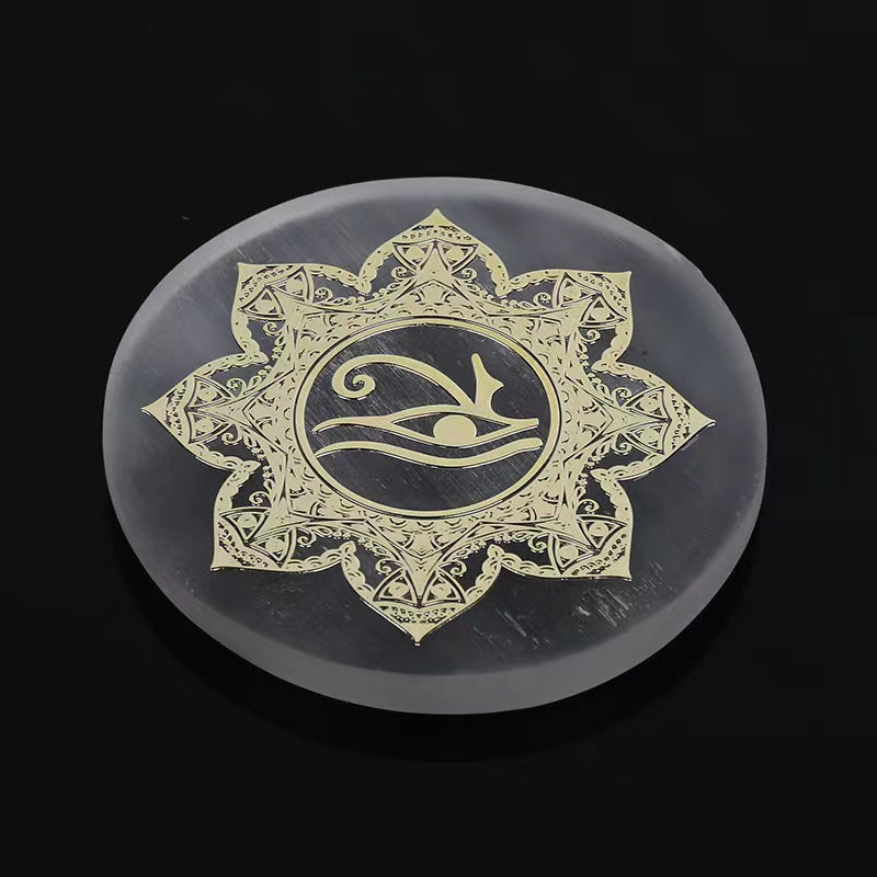 Handmade Plaster Coaster - Carved Gypsum Drink Coaster 6cm