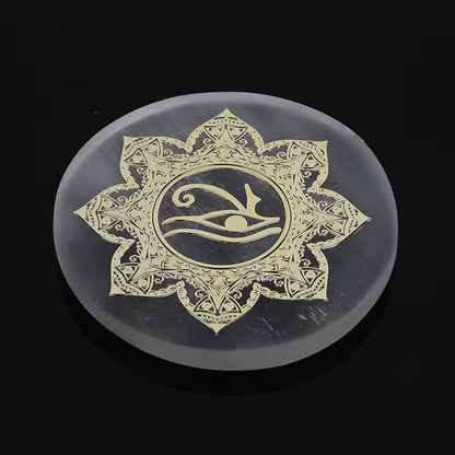 Handmade Plaster Coaster - Carved Gypsum Drink Coaster 6cm