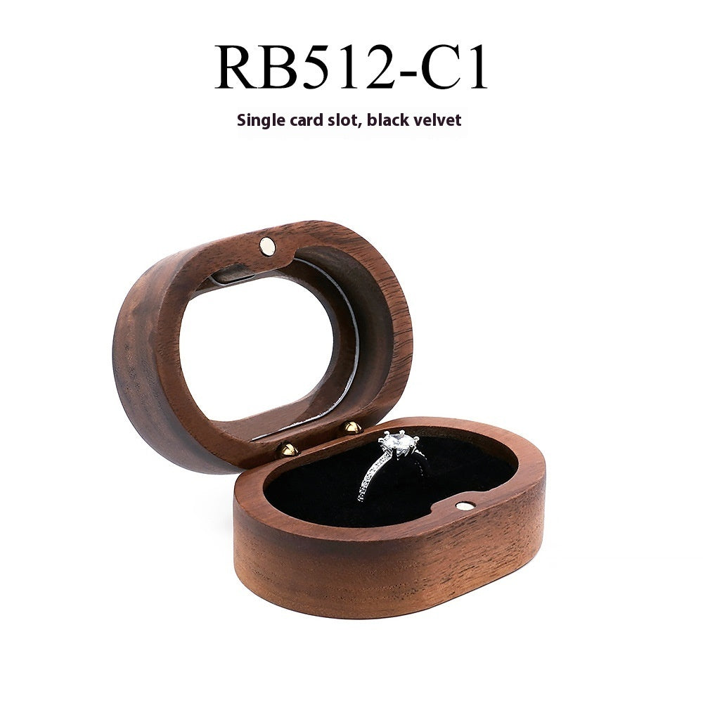 Wooden Ring Box - Retro Chinese Style Jewelry Storage