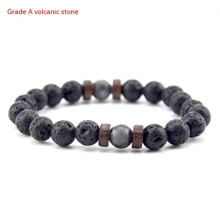 Volcanic Rock Wooden Beads Bracelet Stone Bracelet