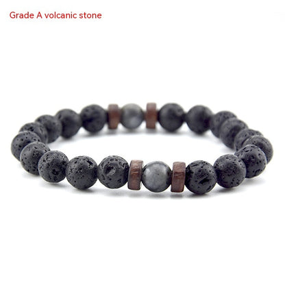 Volcanic Rock Wooden Beads Bracelet Stone Bracelet