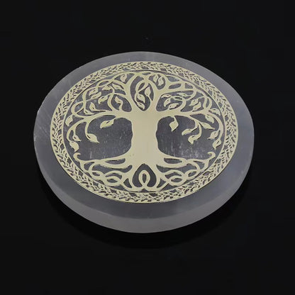 Handmade Plaster Coaster - Carved Gypsum Drink Coaster 6cm