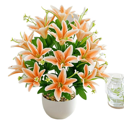 Artificial Lily Flower - Realistic Silk Lily for Home Decor & Photography
