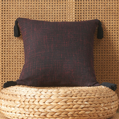 Cotton Linen Fringe Pillow Cover - Japanese Minimalist Cushion 45x45cm