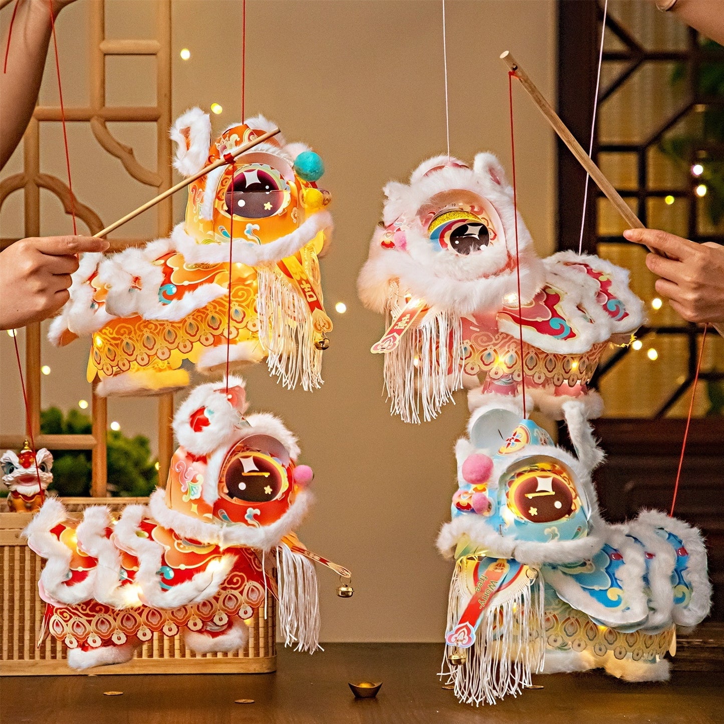 New Year National Trend Lion Dance Lantern DIY Craft Kit For Handmade Projects