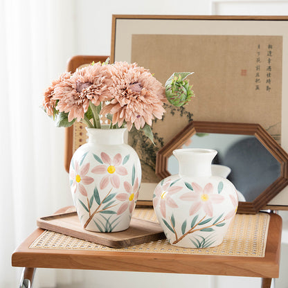 Hand-Painted Sunflower Ceramic Vase - Simple Table Vase for Home Decor