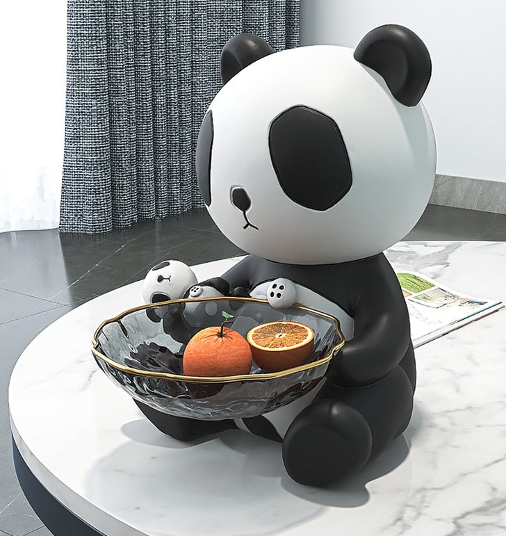 Panda Resin Decorative Tray - Modern Entryway Organizer