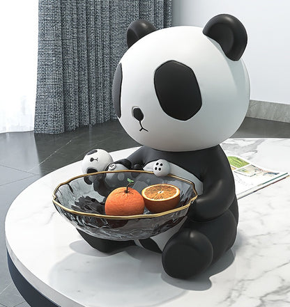 Panda Resin Decorative Tray - Modern Entryway Organizer
