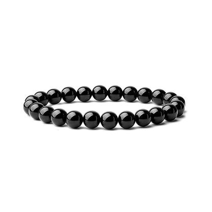 8mm Natural Gemstone Bracelet - Tiger Eye Stone & White Turquoise
