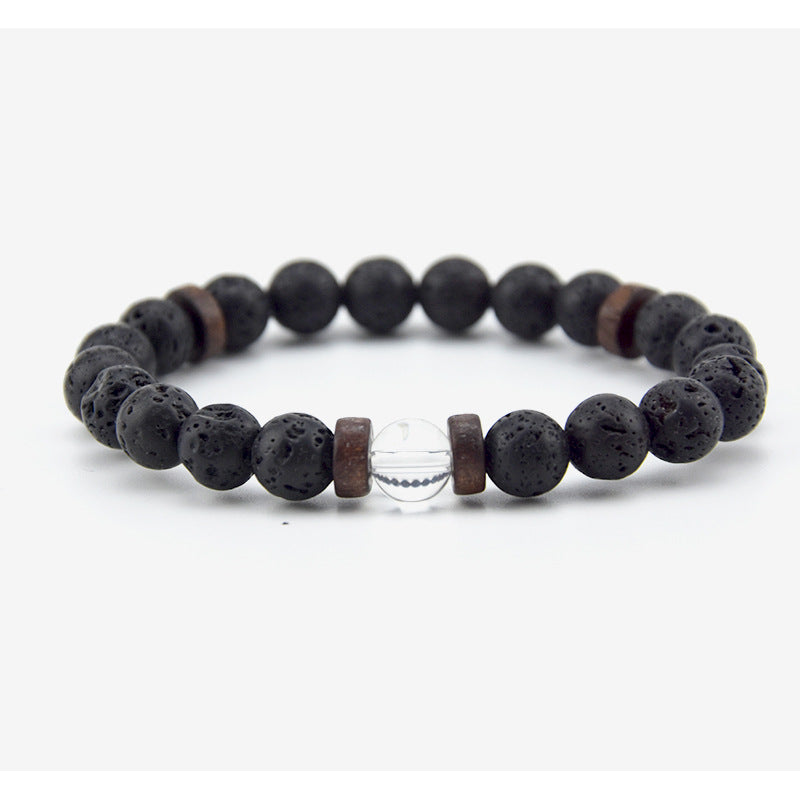 Volcanic Rock Wooden Beads Bracelet Stone Bracelet