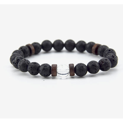 Volcanic Rock Wooden Beads Bracelet Stone Bracelet