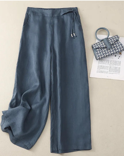 High Waist Wide Leg Pants - Loose Retro Casual Trousers for Women