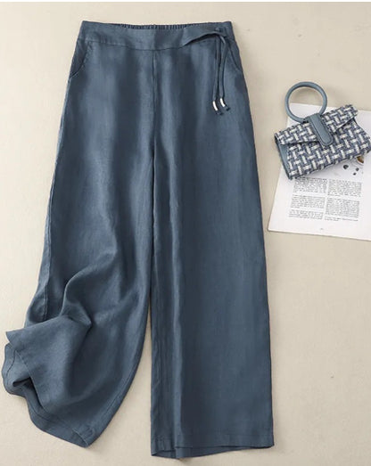 High Waist Wide Leg Pants - Loose Retro Casual Trousers for Women