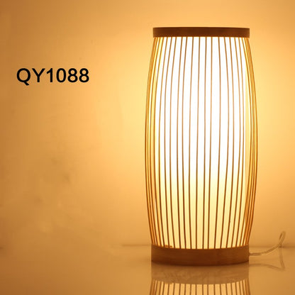 Bamboo Woven Table Lamp - Minimalist Asian Style Desk Light