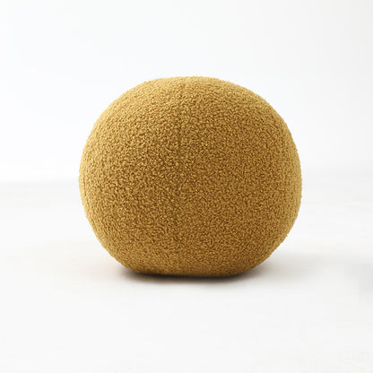 Round Velvet Soft Ball Sofa Pillow On Bay Window Bed