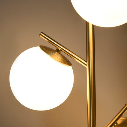 Modern 3-Light Tree Floor Lamp - Gold Globe Shade Standing Lamp