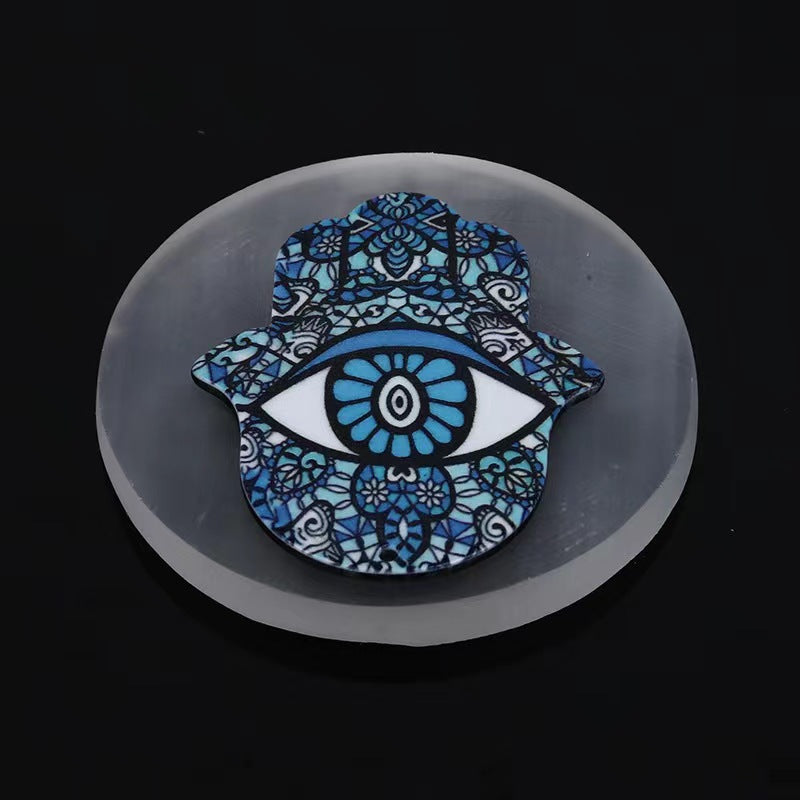 Handmade Plaster Coaster - Carved Gypsum Drink Coaster 6cm