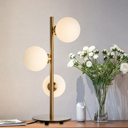 Modern Round Ball Copper Table Lamp - Creative Bedside Light