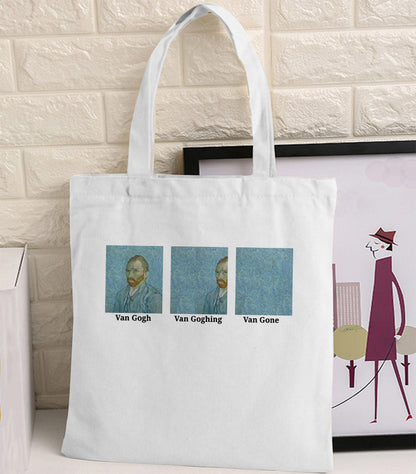 Van Gogh Canvas Tote Bag - Retro Art Print Shopping Handbag