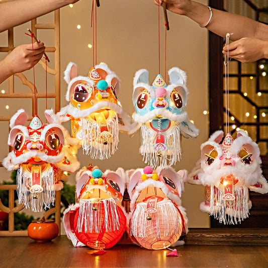 New Year National Trend Lion Dance Lantern DIY Craft Kit For Handmade Projects