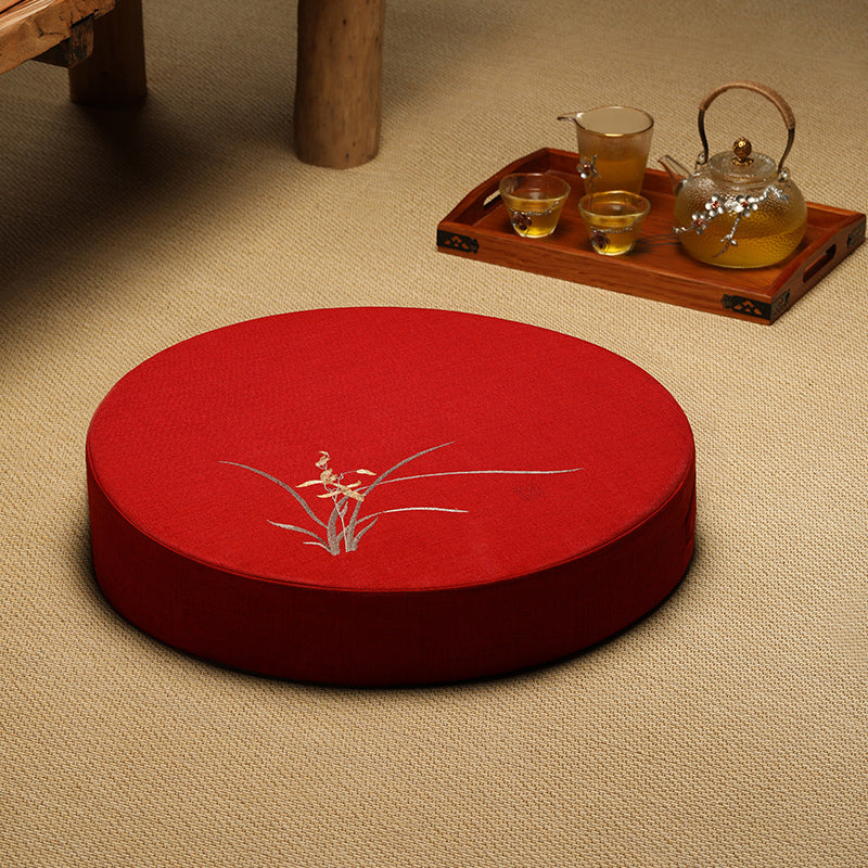 Round Cotton Linen Floor Cushion - Meditation Seat for Yoga & Window Seats