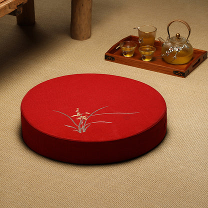 Round Cotton Linen Floor Cushion - Meditation Seat for Yoga & Window Seats