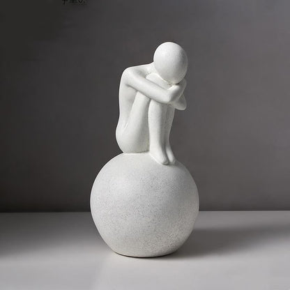 Nordic Abstract Character Sculpture - Minimalist Art Resin Figurine Decor