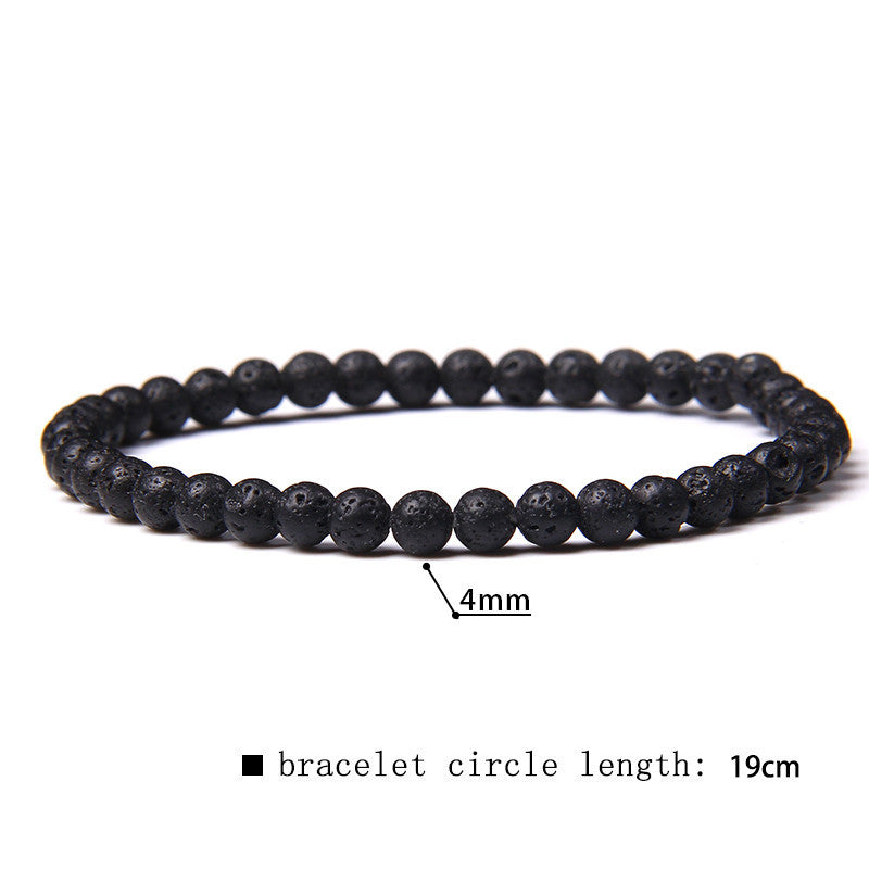 Elastic Beaded 4mm Natural Stone Beads Bracelet
