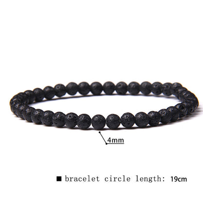 Elastic Beaded 4mm Natural Stone Beads Bracelet