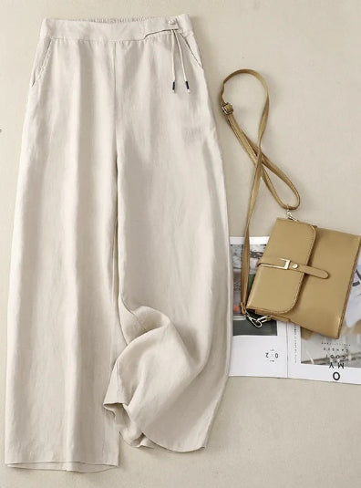 High Waist Wide Leg Pants - Loose Retro Casual Trousers for Women
