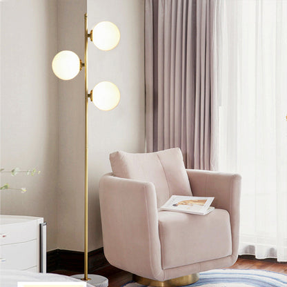 Minimalist LED Floor Lamp - Gold Aluminum Vertical Standing Light