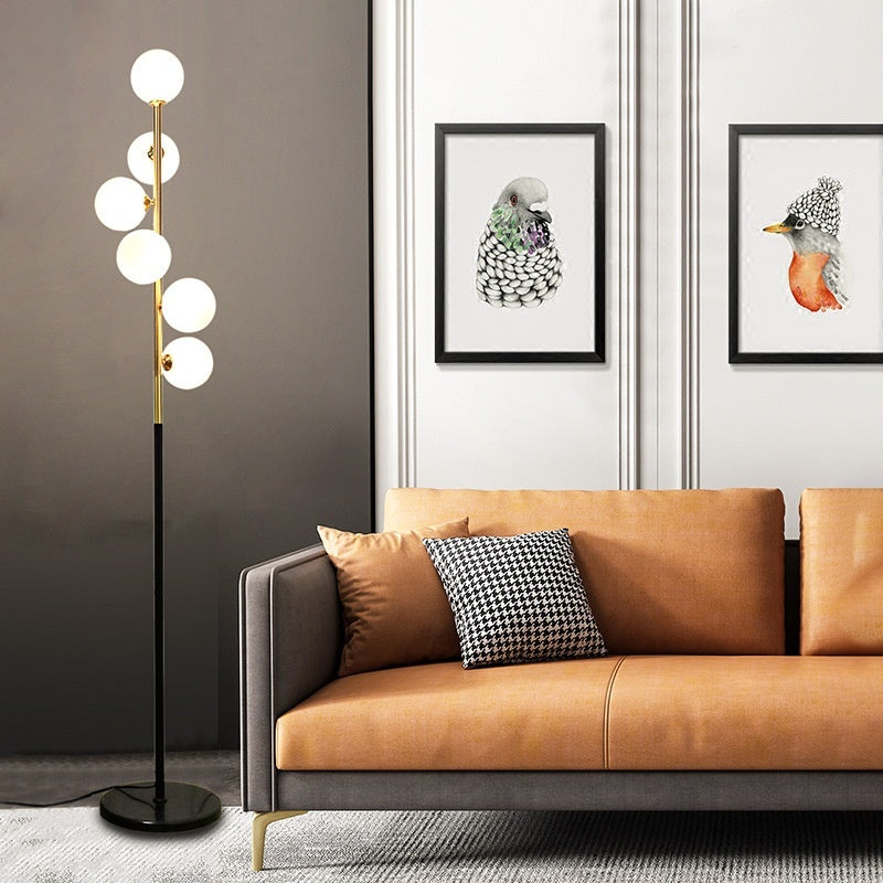 American Style Iron Floor Lamp - Multi-Head LED Tri-Color Standing Light