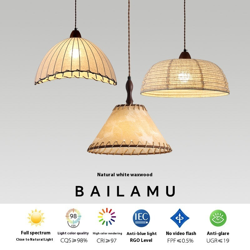 Fabric Shade Chandelier - Retro Iron Pendant Light for Dining & Bedroom