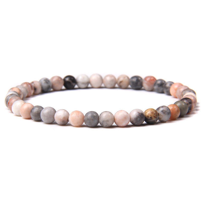 Natural Agate Crystal Energy Bracelet - 4mm Healing Stone Beads