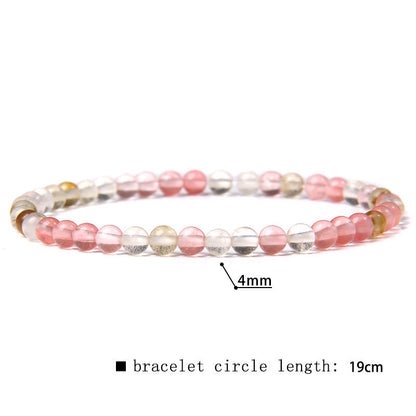Elastic Beaded 4mm Natural Stone Beads Bracelet