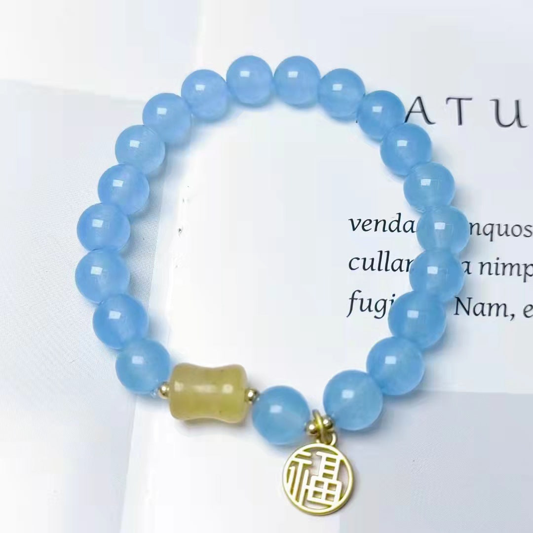 New Jade Crystal Bracelet Ethnic Style Fuzi Pendant