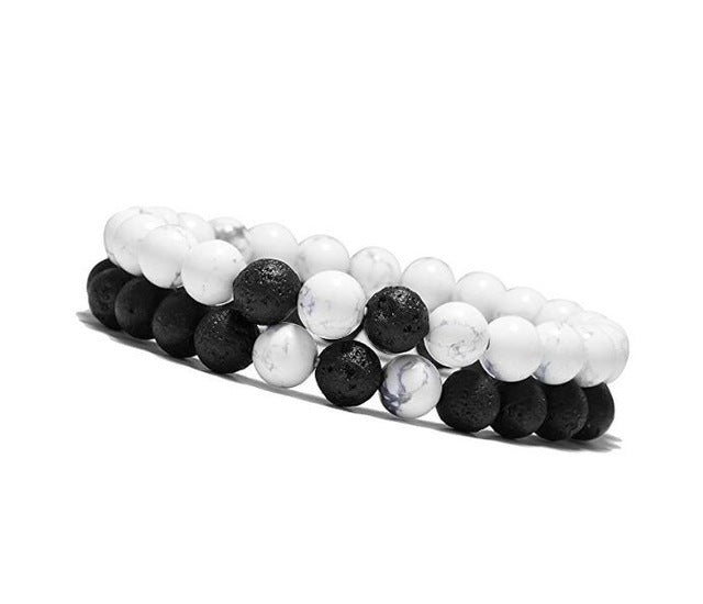 Red & Black Lava 8mm Bracelet