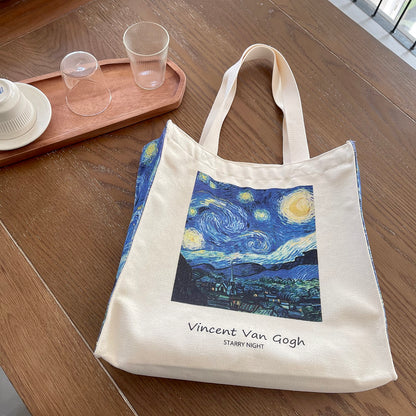Van Gogh Starry Night Canvas Tote Bag - Women's Shoulder Handbag