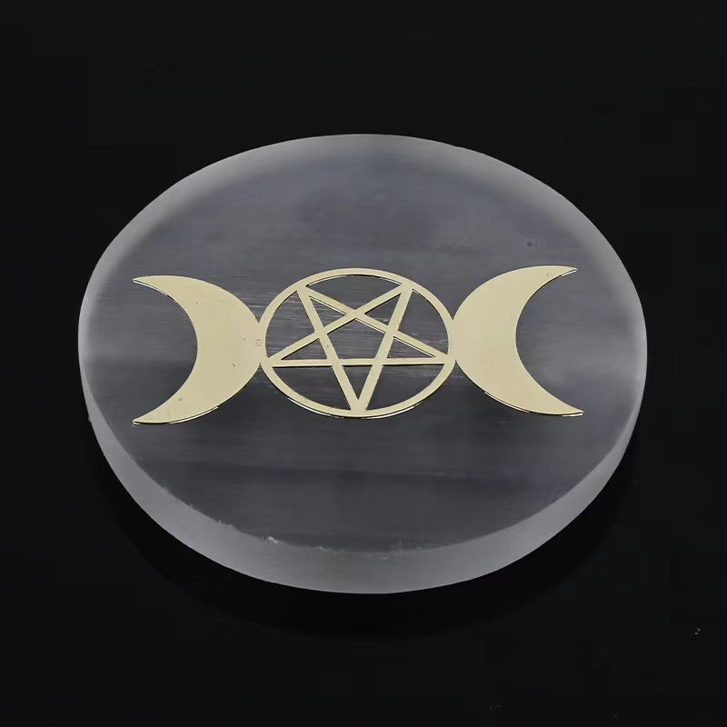Handmade Plaster Coaster - Carved Gypsum Drink Coaster 6cm