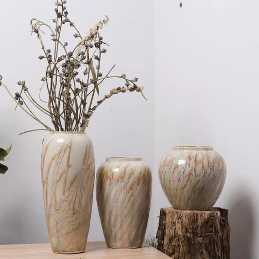 Flower Arrangement Hallway Cream Style Ceramic Flowerpot