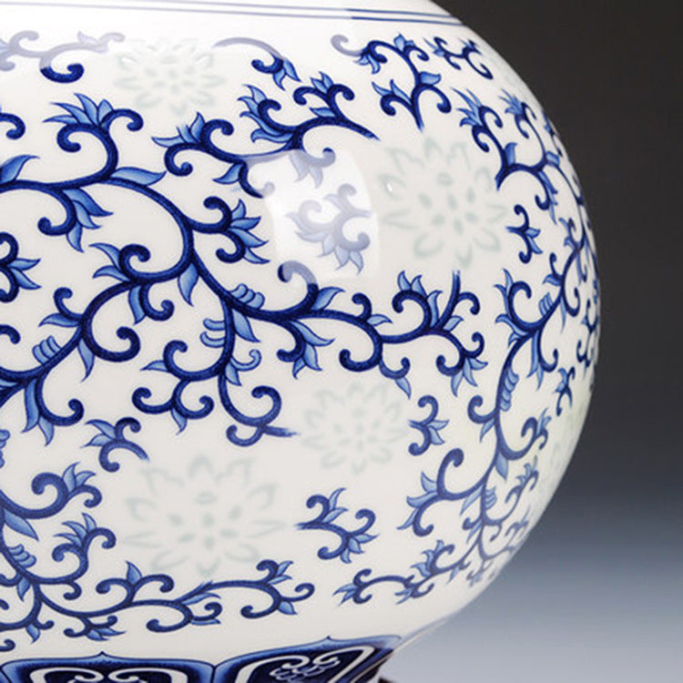 Blue and White Porcelain Vase - Chinese Ceramic Flower Vase for Home Decor