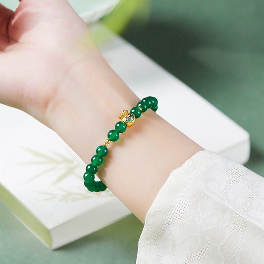 High Grade Green Beads String Women Bracelet