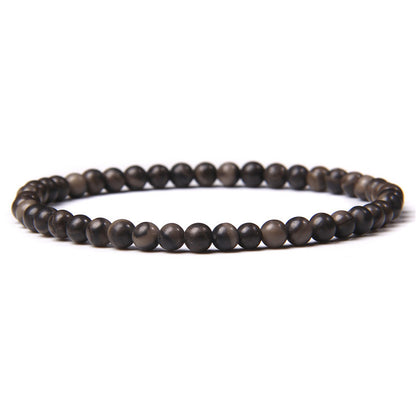 Natural Agate Crystal Energy Bracelet - 4mm Healing Stone Beads