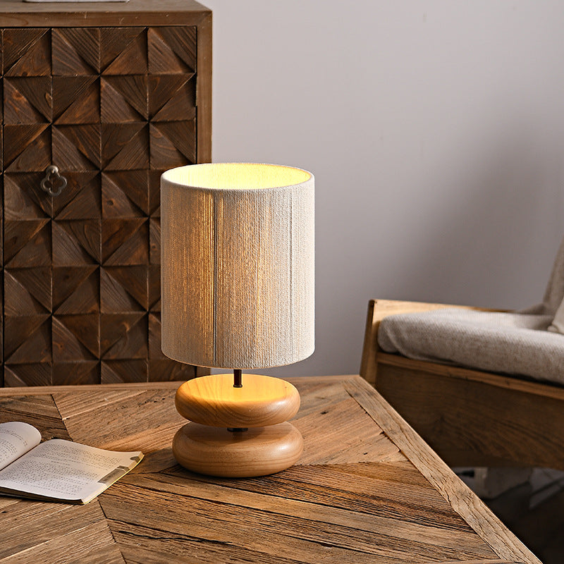 Japanese Solid Wood Table Lamp - Warm Bedside Ambient Light