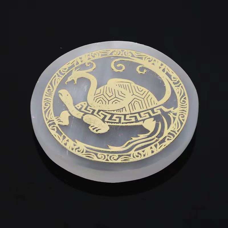 Handmade Plaster Coaster - Carved Gypsum Drink Coaster 6cm