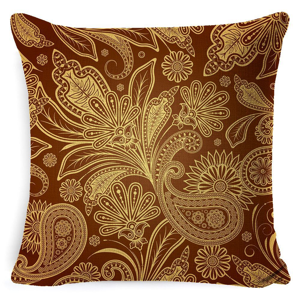 Bohemian Mandala Pillow Cover - Decorative Linen Cushion Cover 45x45cm