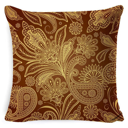Bohemian Mandala Pillow Cover - Decorative Linen Cushion Cover 45x45cm