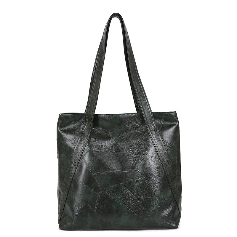 Large Capacity PU Leather Tote Bag - Soft Shoulder Bag for Women