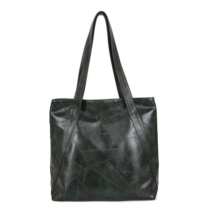 Large Capacity PU Leather Tote Bag - Soft Shoulder Bag for Women