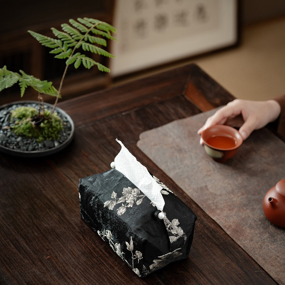 New Chinese Brocade Fabric Tissue Box Living Room Tissue Box For Car